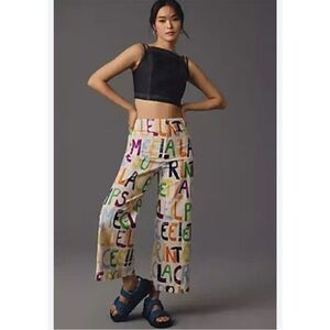 NWT Anthropologie Maeve Colette Multicolor Abstract Pants